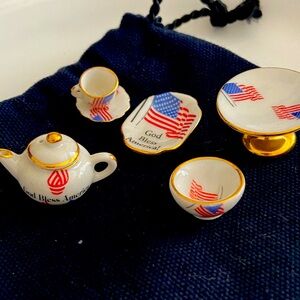 Miniature Patriotic Tea Set
